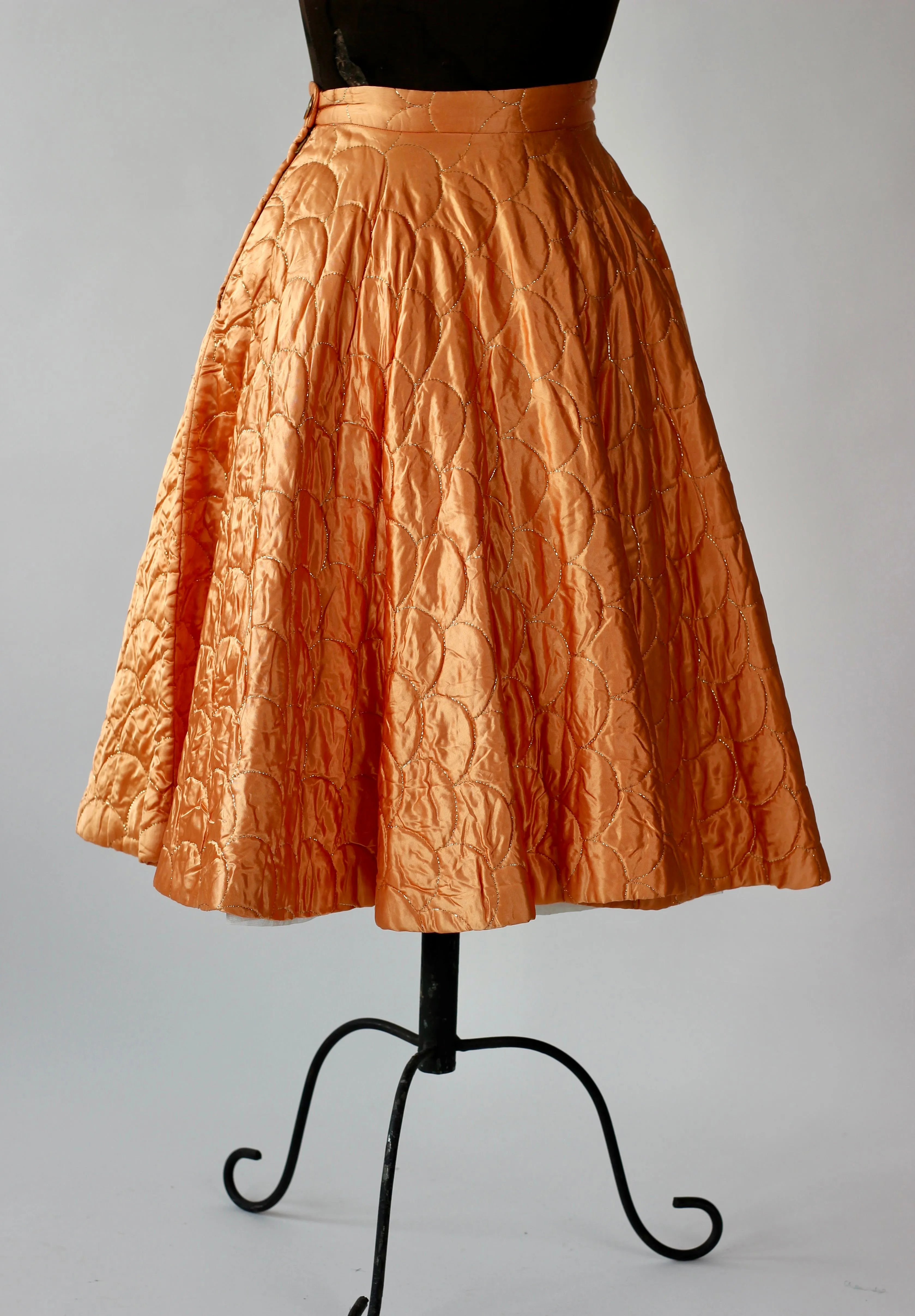 1950s Copper Quilted Circle Skirt