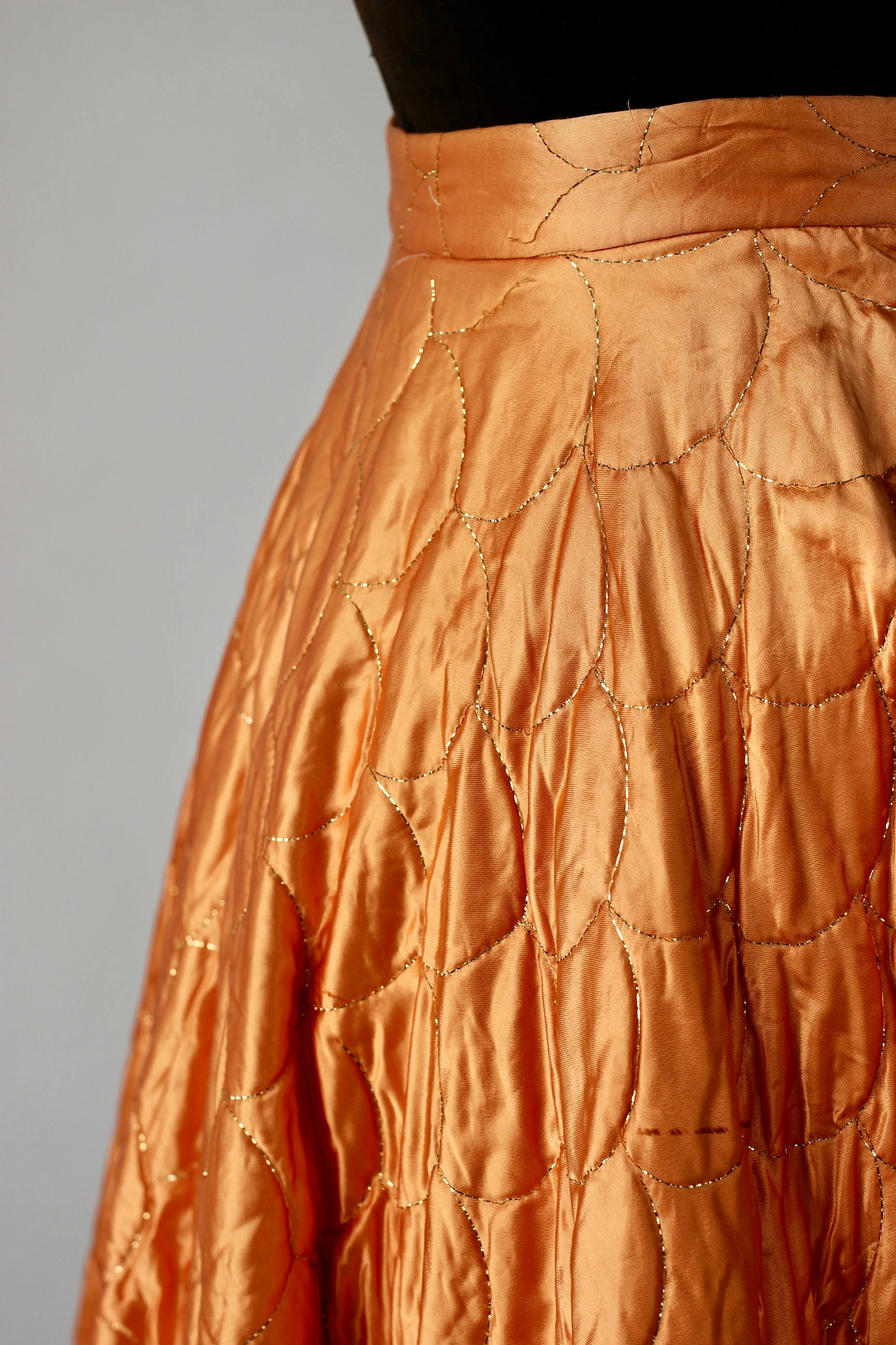 1950s Copper Quilted Circle Skirt