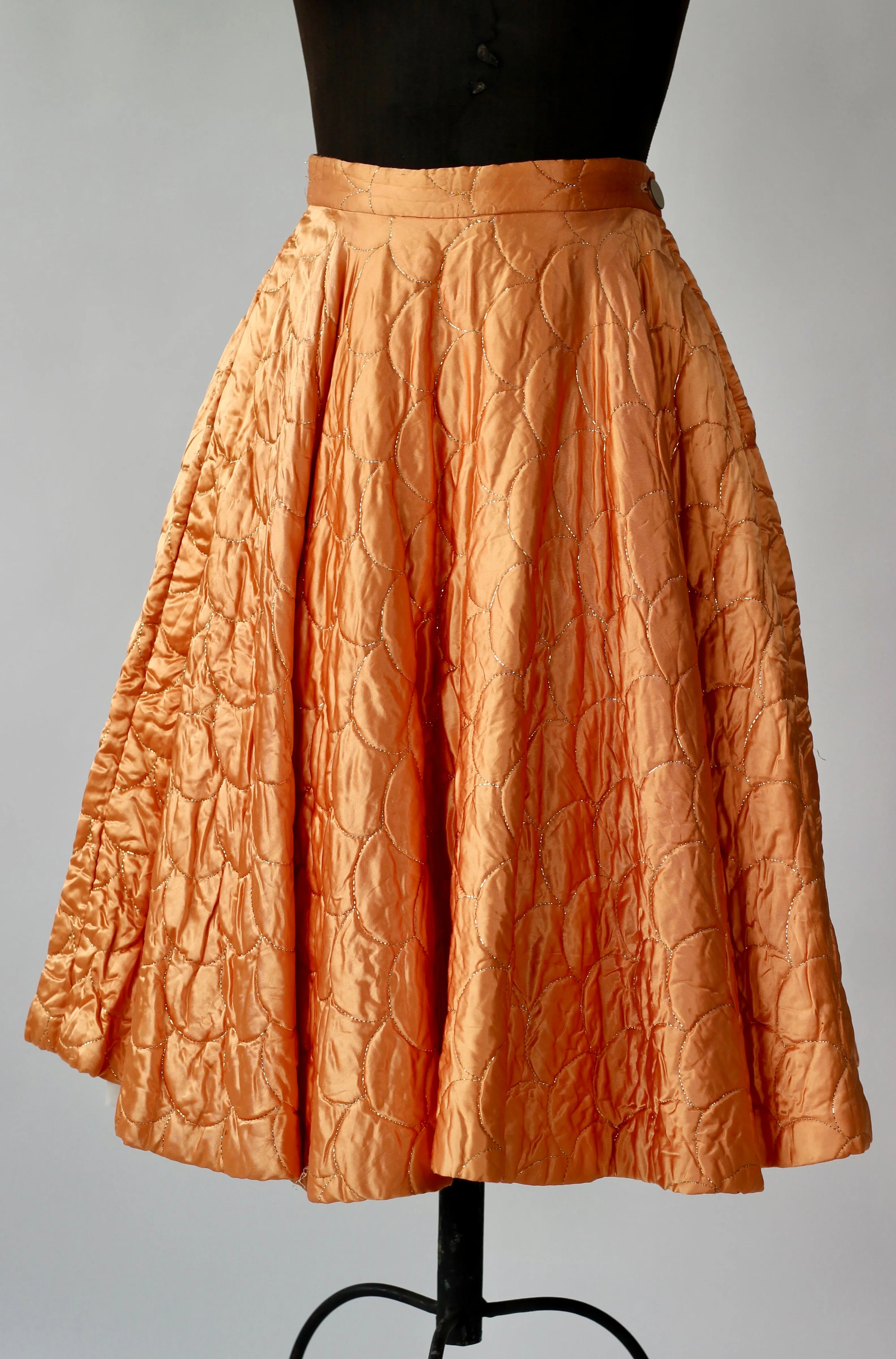 1950s Copper Quilted Circle Skirt