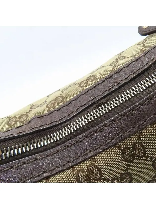 211810 GG Logo Jagard Dark Brown Leather Blended Stitch Hobo Shoulder Bag