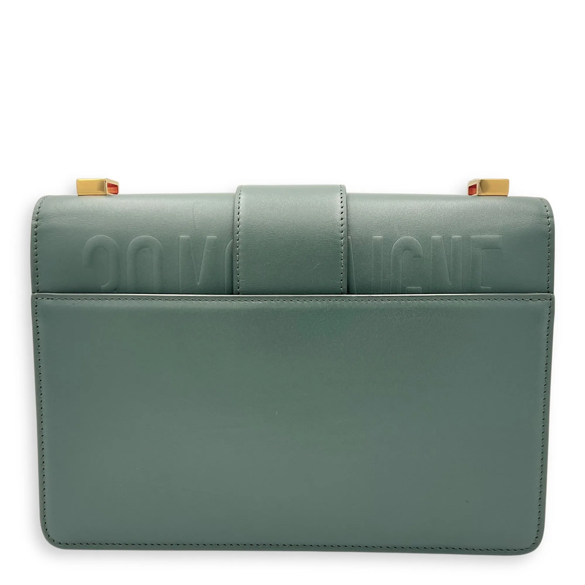 30 Montaigne Crossbody Bag Green in Calfskin, Gold hardware