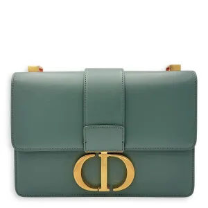 30 Montaigne Crossbody Bag Green in Calfskin, Gold hardware