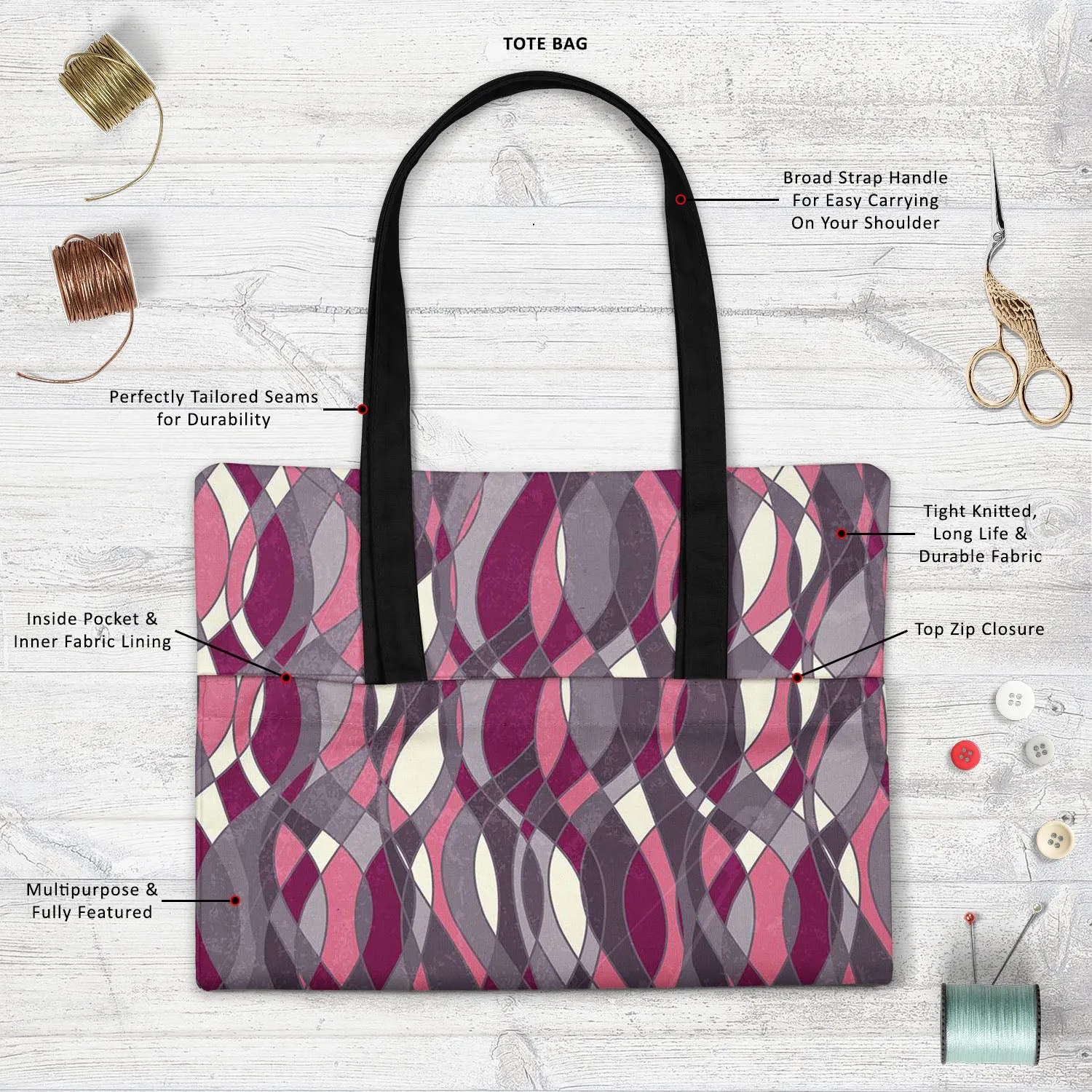 Abstract Grunge Art Tote Bag Shoulder Purse | Multipurpose
