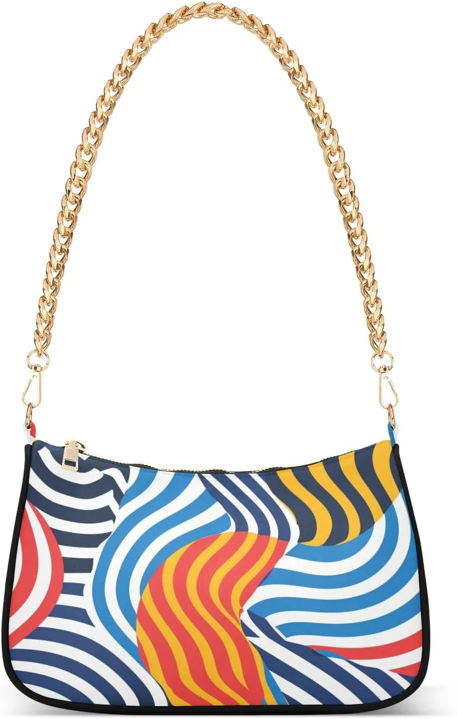 Abstract Stripe Colorful Pattern trendy chain small shoulder bags handbags for birthday