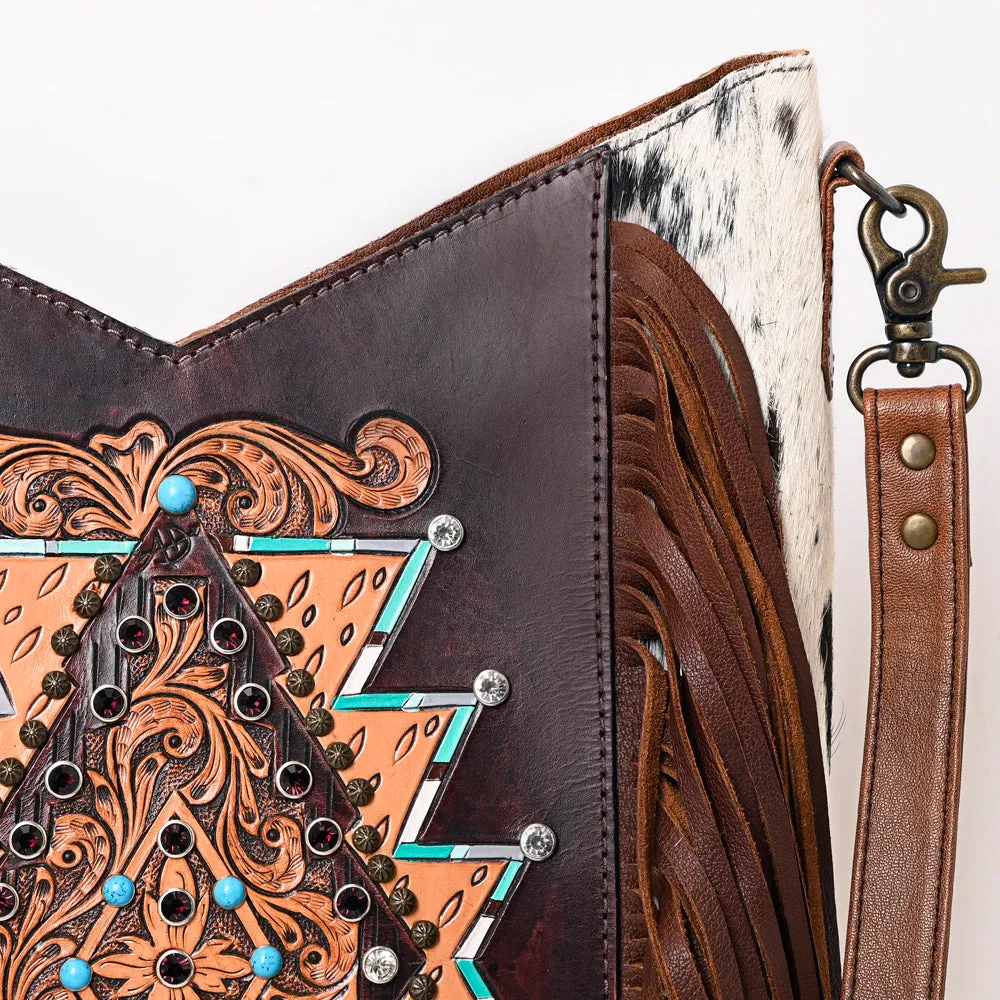 ADBG1219 American Darling Hand Tooled Hair On Genuine Leather Women Bag Western Handbag Purse