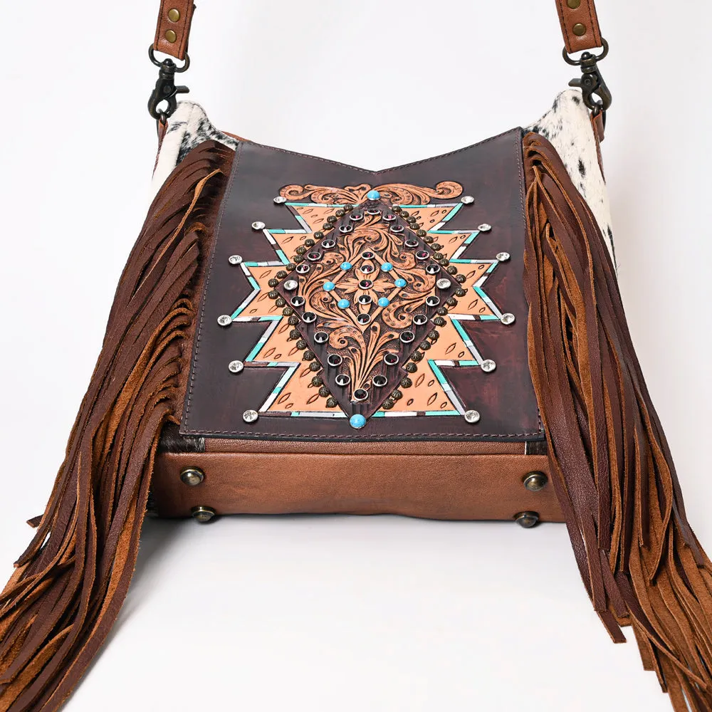 ADBG1219 American Darling Hand Tooled Hair On Genuine Leather Women Bag Western Handbag Purse