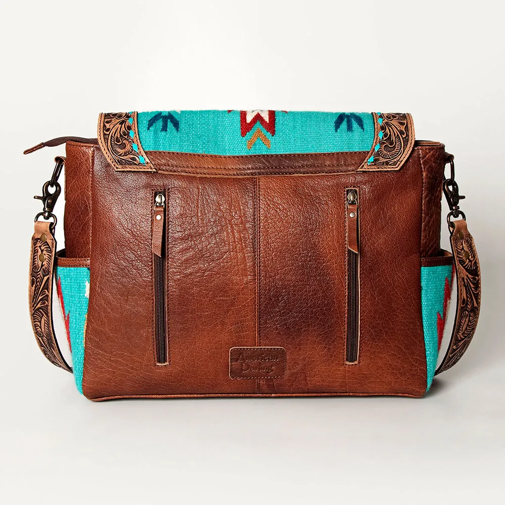 ADBG842D American Darling Hand Tooled Saddle Blanket Genuine Leather Women Bag Western Handbag Purse