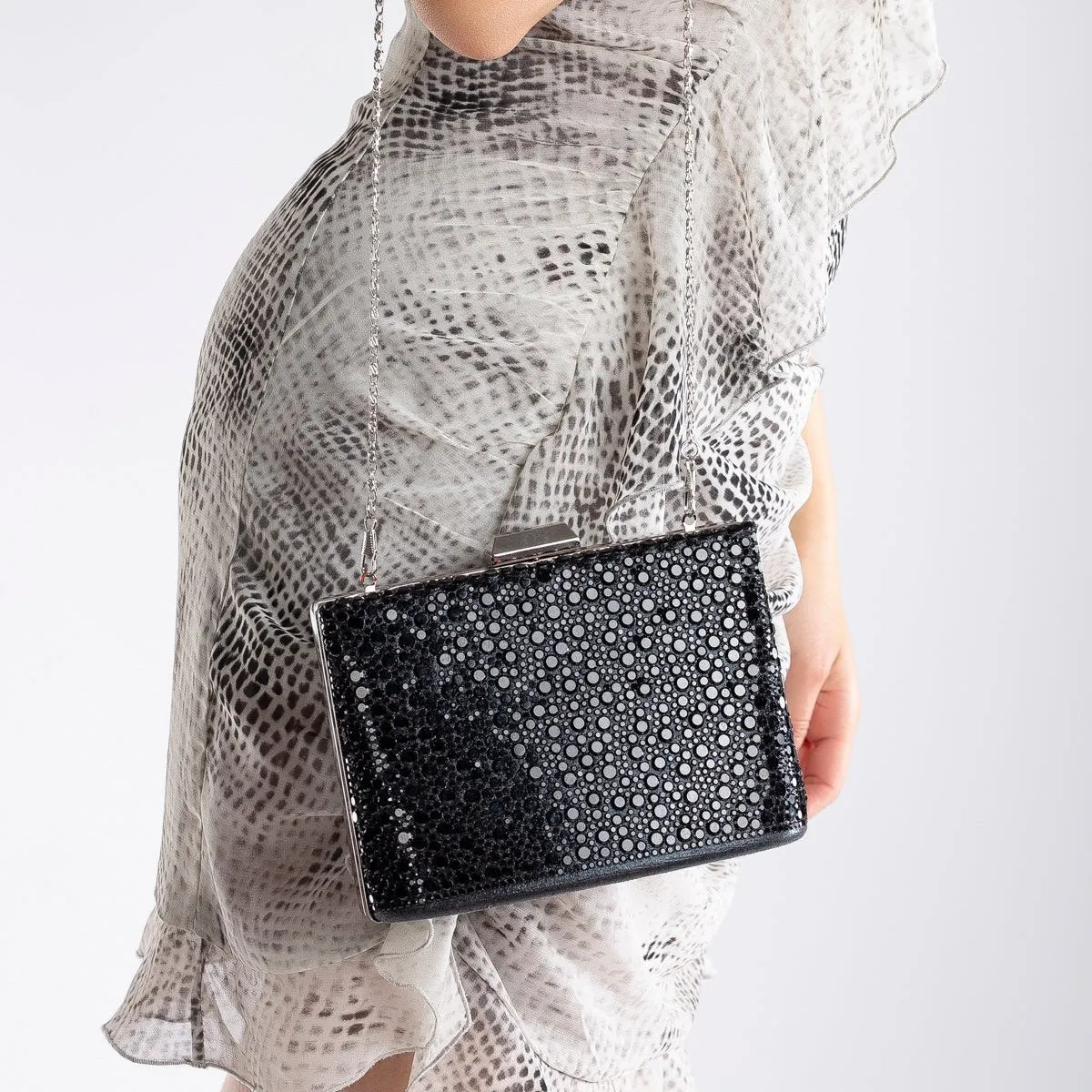 Alba - Black Sequins Clutch