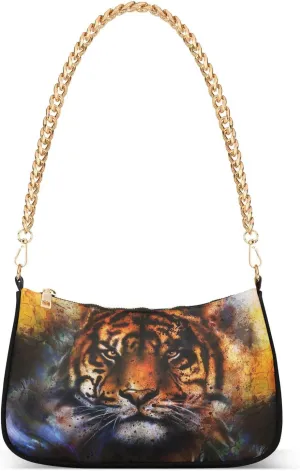 ALZA Shoulder Handbags for Women Travel Hobo Tote Handbag Women Gold Chain Shoulder Bags Purse with Zipper Closure