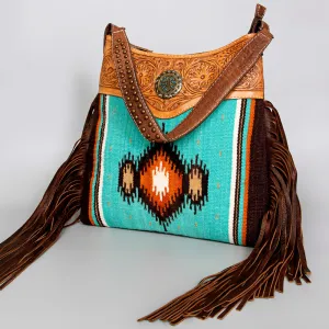 American Darling ADBG980B Hobo Hand Tooled Saddle Blanket Genuine Leather Women Bag Western Handbag Purse