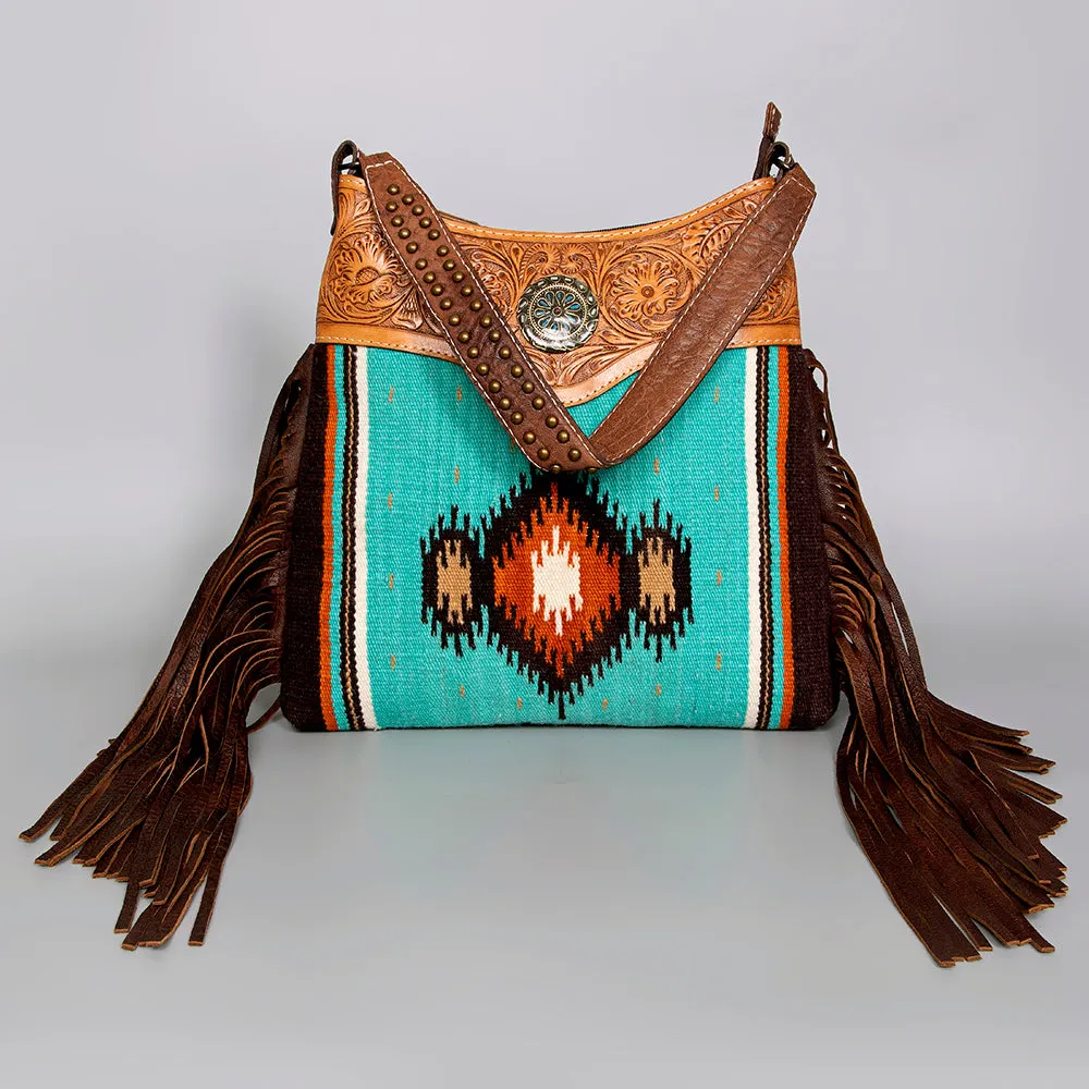American Darling ADBG980B Hobo Hand Tooled Saddle Blanket Genuine Leather Women Bag Western Handbag Purse