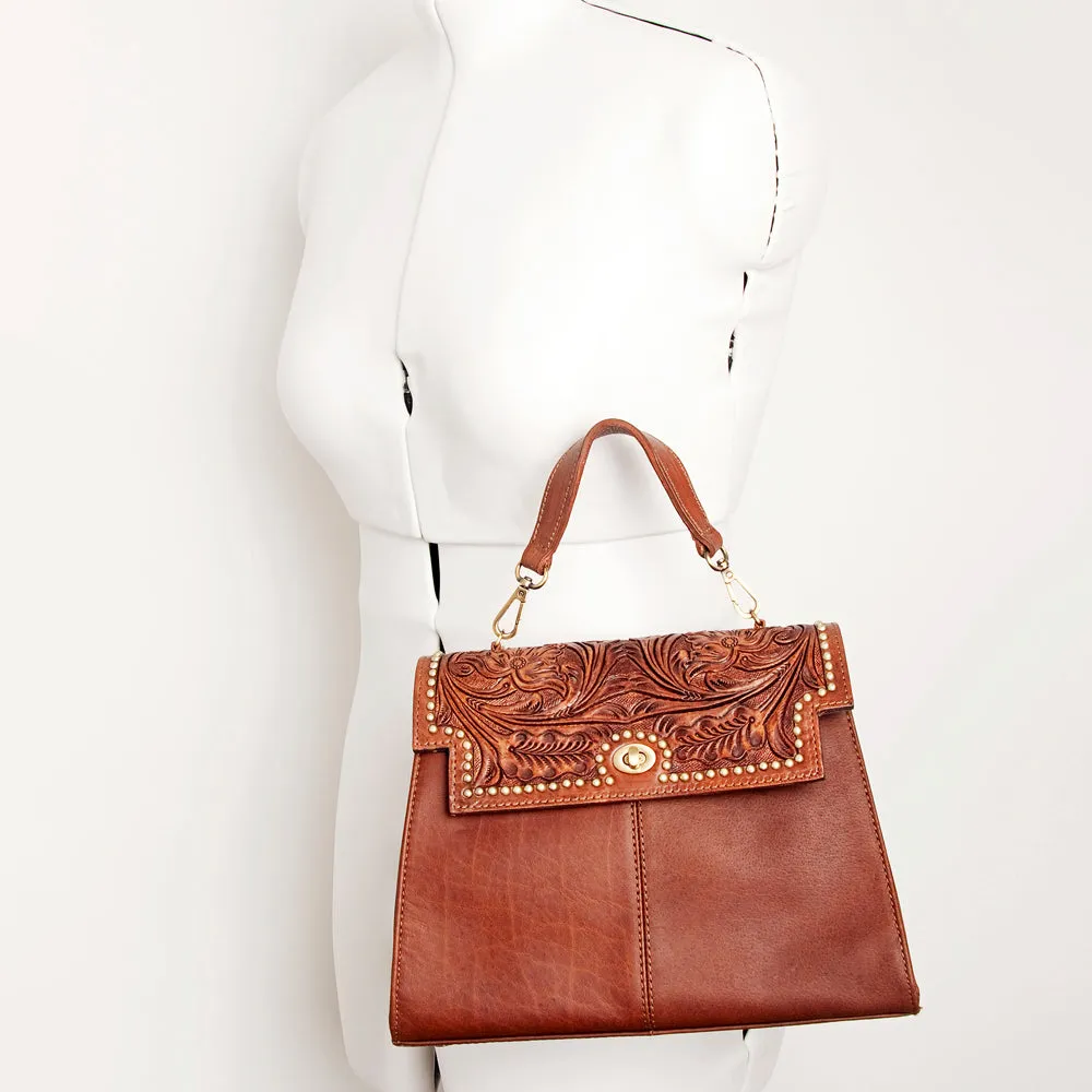 American Darling ADBGI176A Briefcase Hand Tooled Genuine Leather women bag western handbag purse