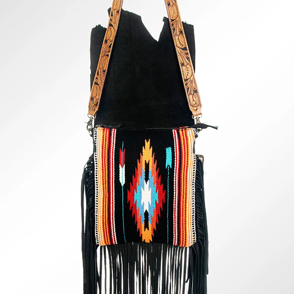 American Darling ADBGZ300 Messenger Saddle Blanket Genuine Leather Women Bag Western Handbag Purse