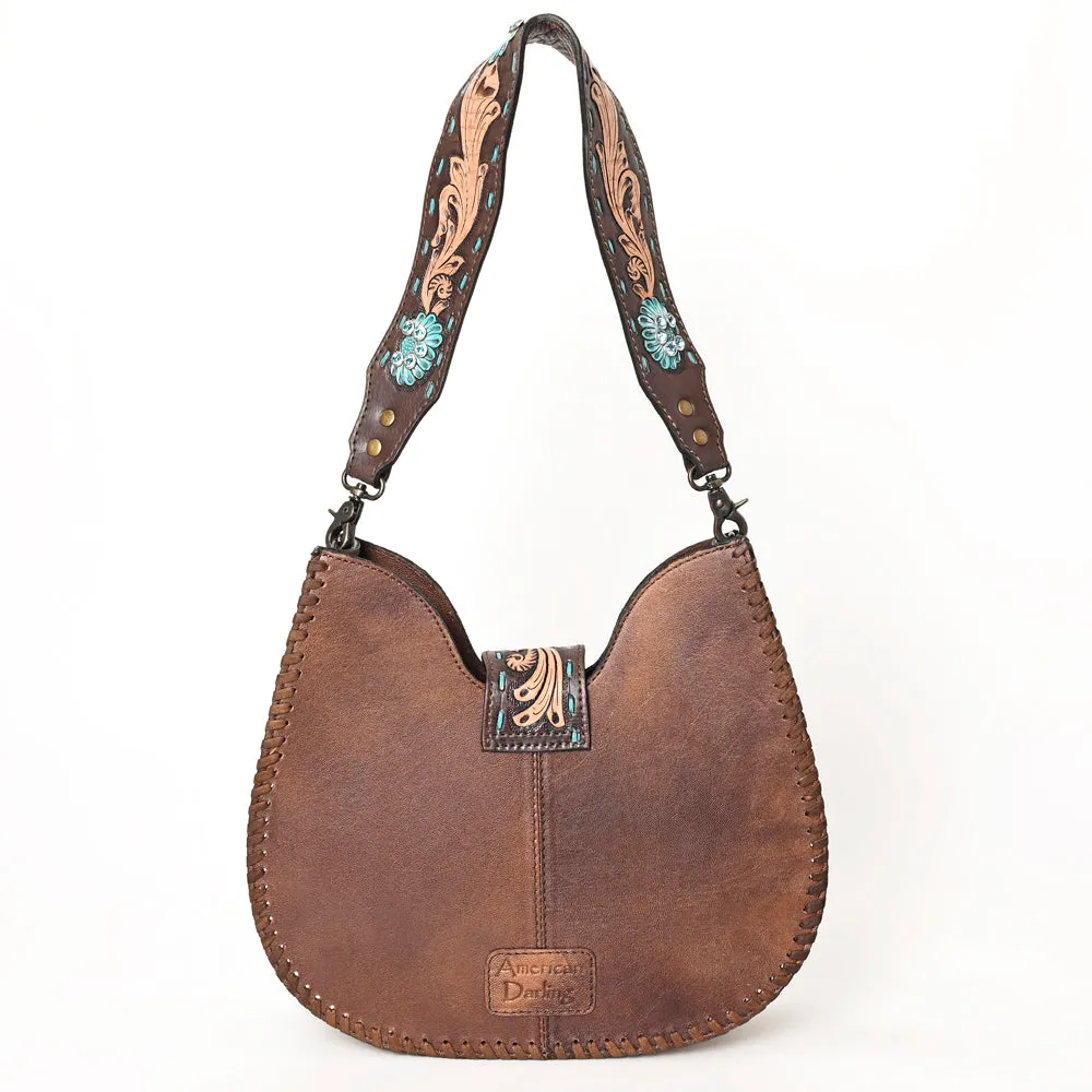 American Darling Hobo Hand Tooled Hair-On Genuine Leather women bag western handbag purse