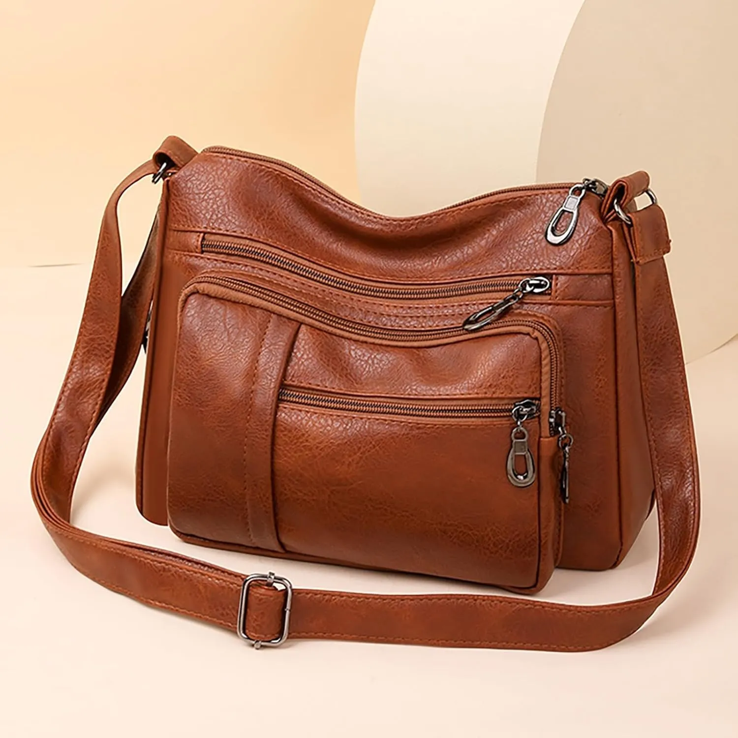 Anti Theft Crossbody Bags for Women Beach Tote Shoulder Bags for Summer Vacation Womens Vacation Shoulder Bag(Brown)