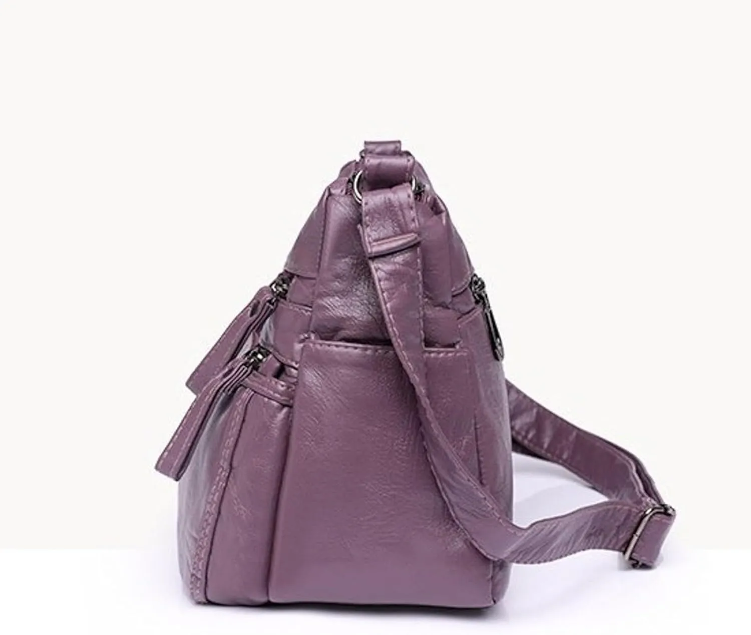 Anti Theft Crossbody Bags for Women Lightweight Quilted Fabric Handbags for Women Womens Vacation Shoulder Bag(Purple)