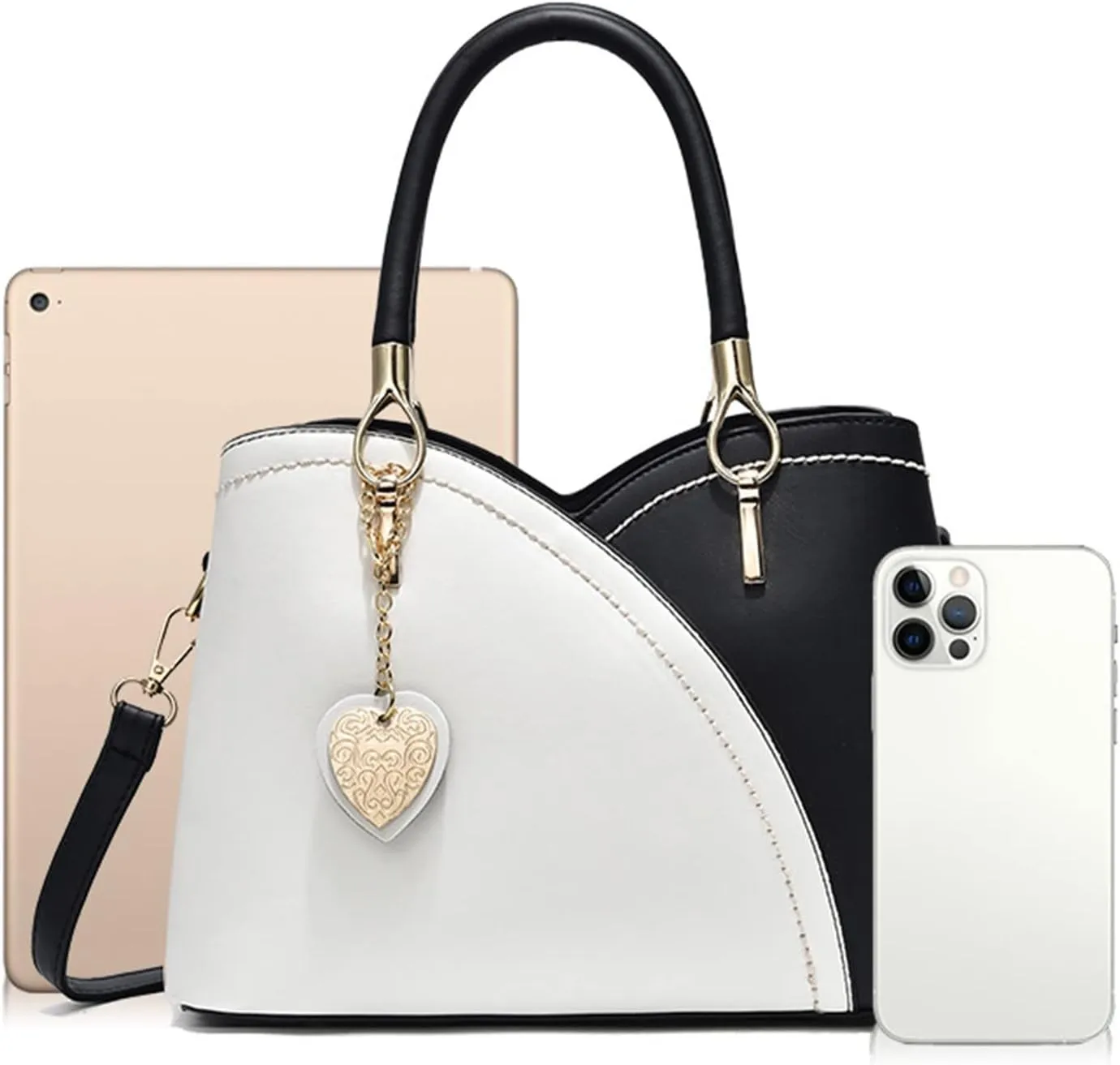 Anti Theft Shoulder Bags for Woman Small Crossbody Bags Classic Double Zip Top Satchel Bag Cute Spring Purse(Black)