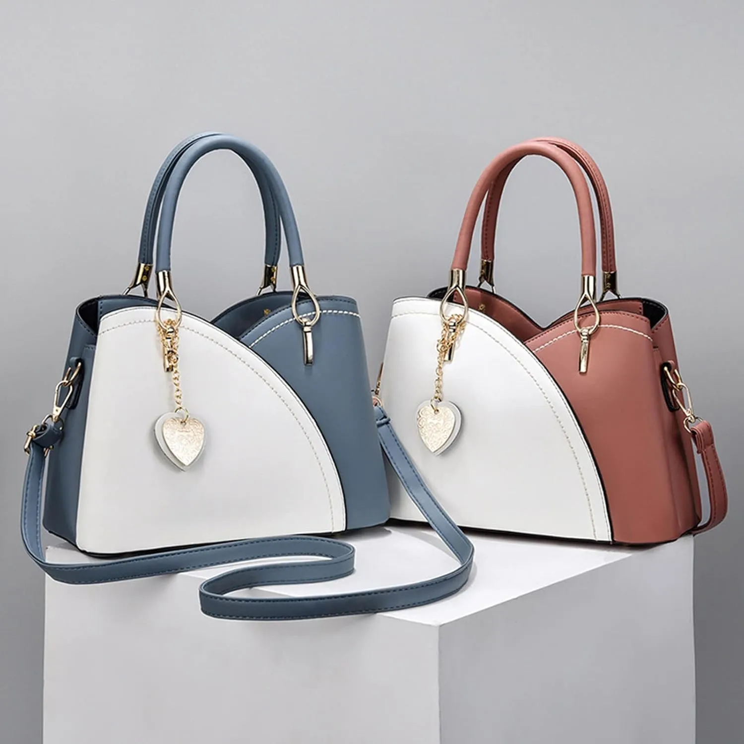 Anti Theft Shoulder Bags for Woman Small Crossbody Bags Classic Double Zip Top Satchel Bag Cute Spring Purse(Black)