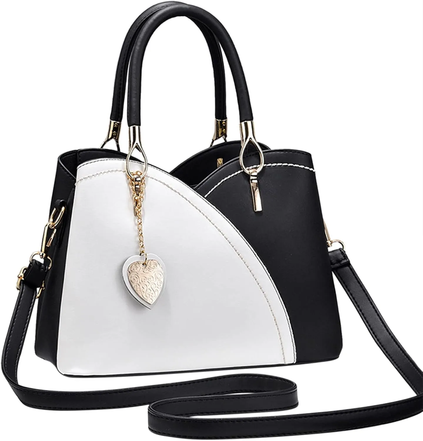 Anti Theft Shoulder Bags for Woman Small Crossbody Bags Classic Double Zip Top Satchel Bag Cute Spring Purse(Black)