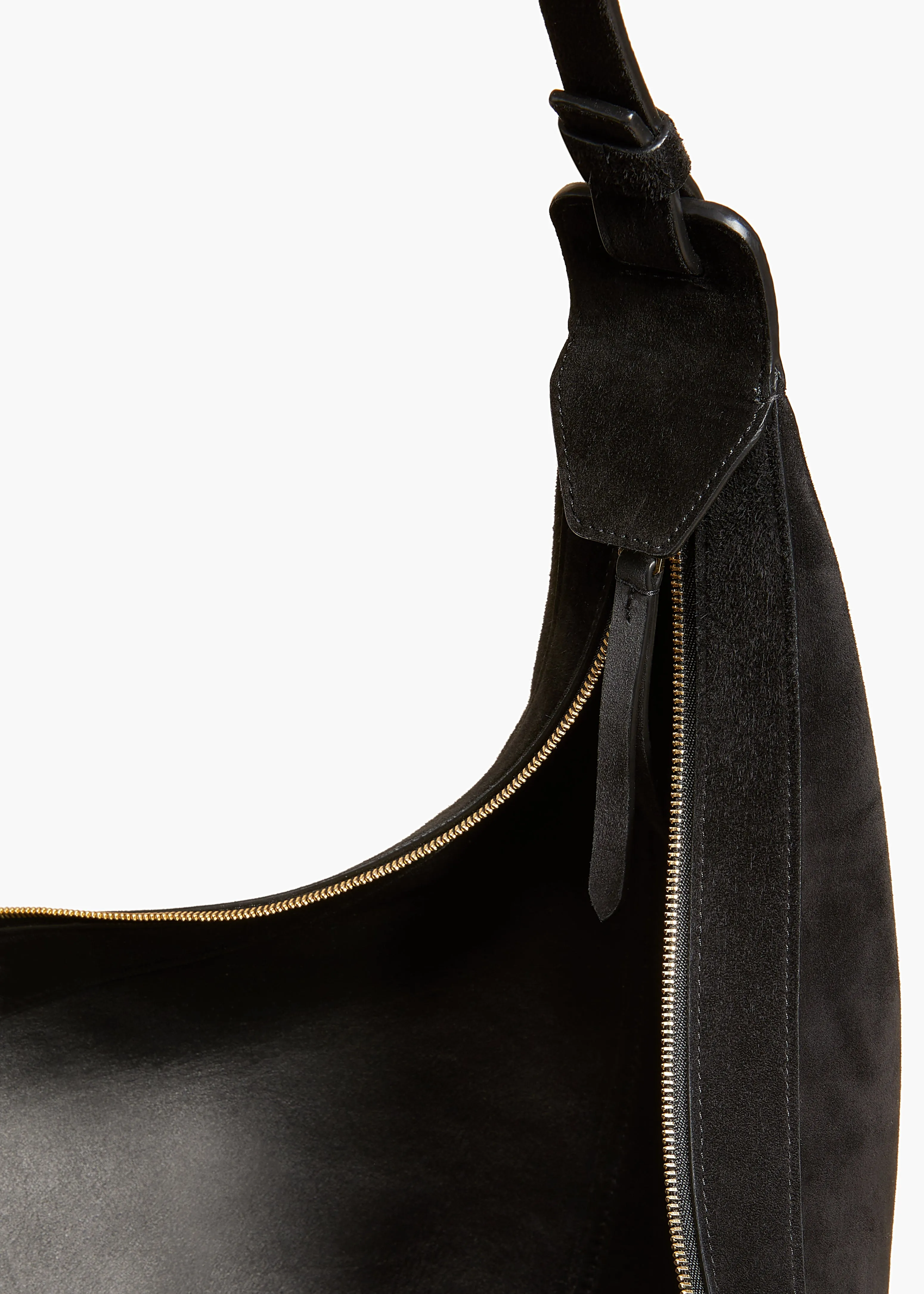Augustina Hobo in Black Suede