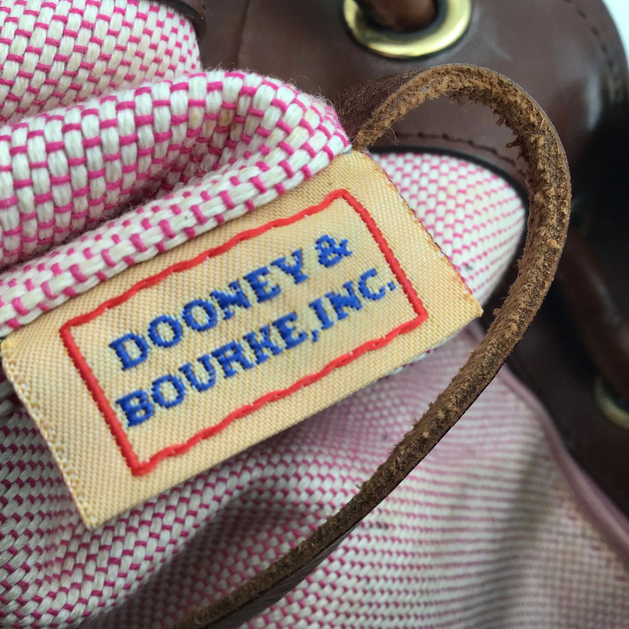 Authentic Dooney & Bourke Brown Luxury Leather Satchel Bag - COA Included