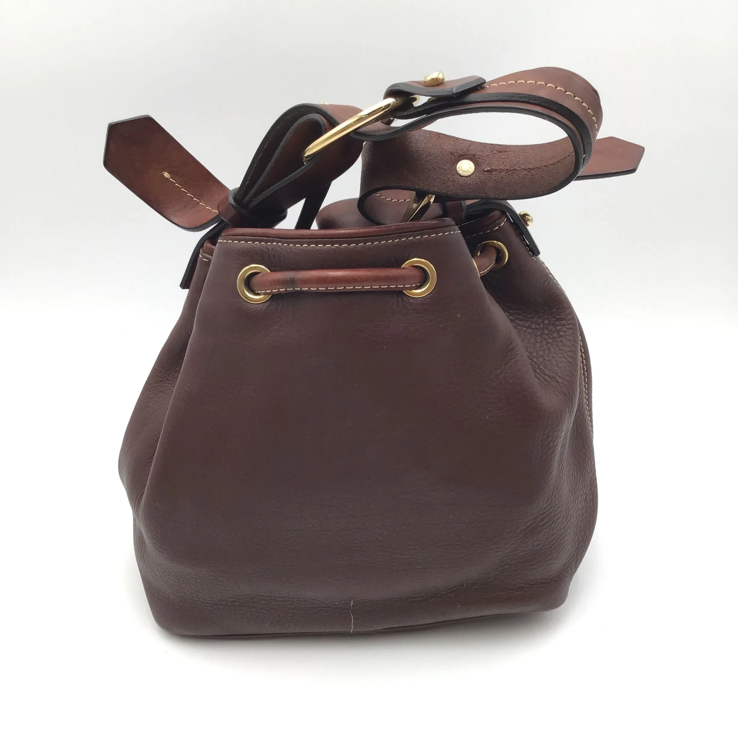Authentic Dooney & Bourke Brown Luxury Leather Satchel Bag - COA Included