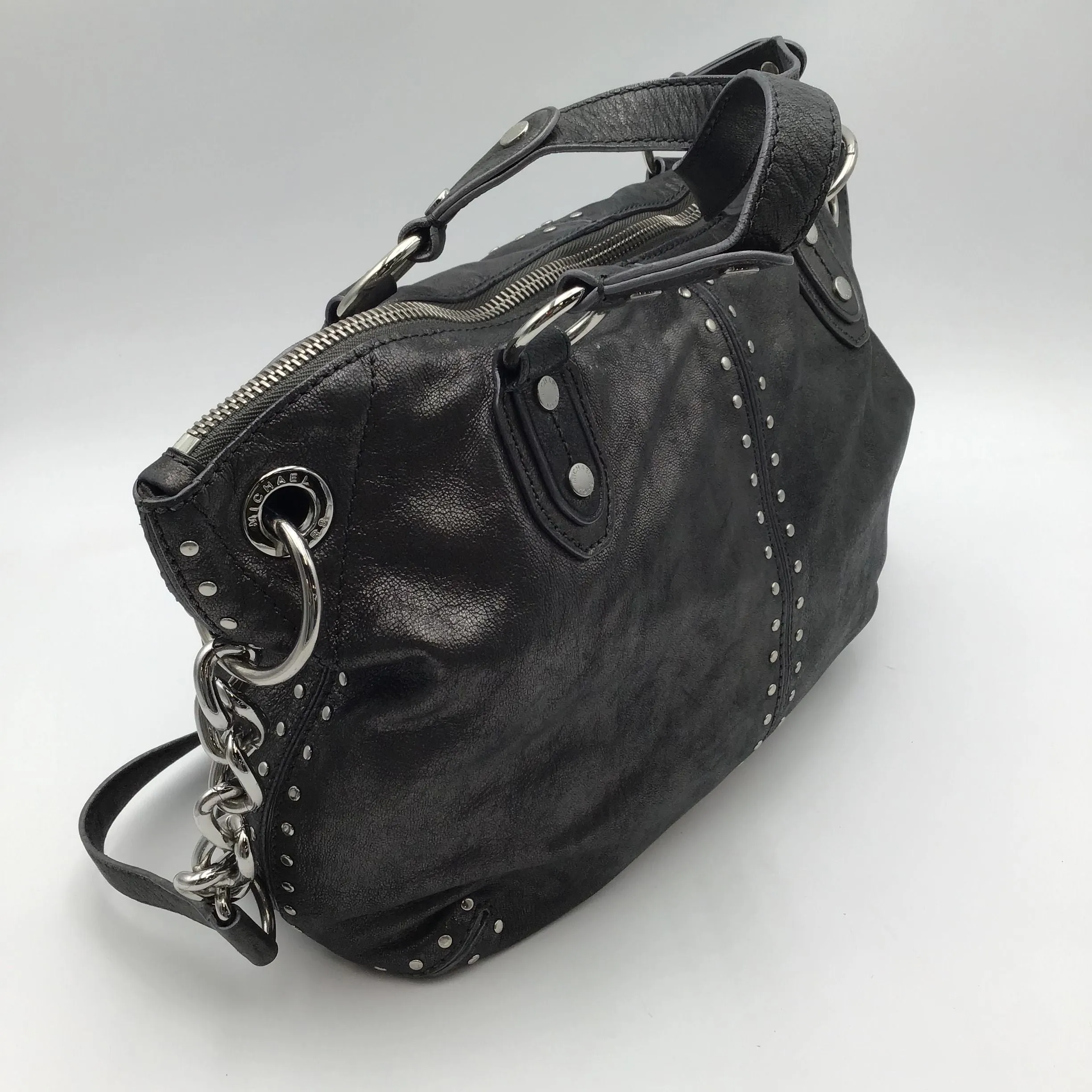 Authentic Michael Kors Women's Gunmetal Gray Luxury Satchel Bag - COA Included