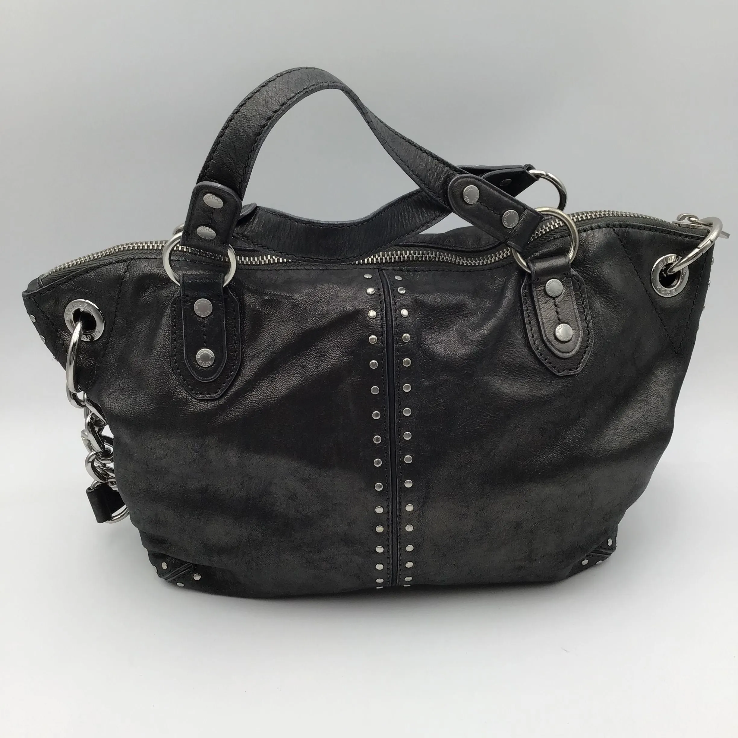 Authentic Michael Kors Women's Gunmetal Gray Luxury Satchel Bag - COA Included