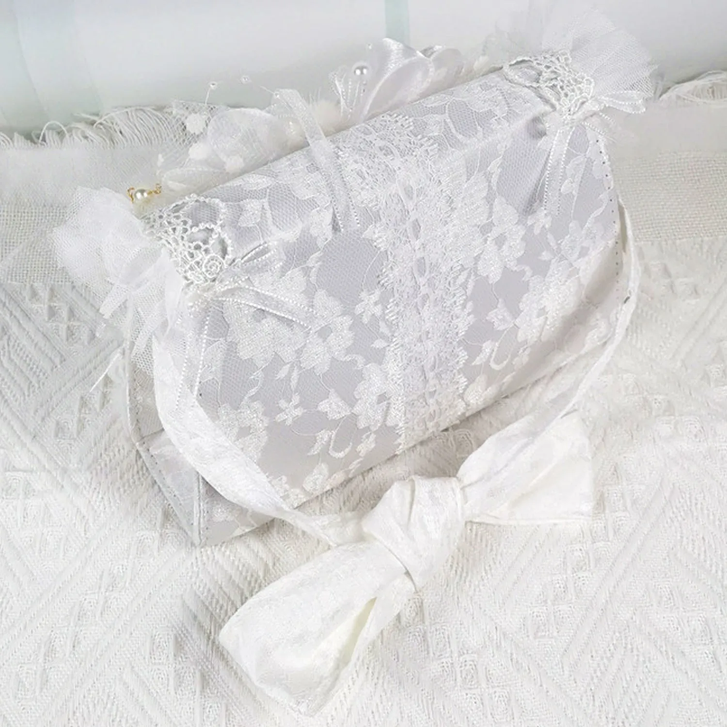 B01 Women's Purses Handbags Envelope Clutch Bags Tassel Lace Flowers Wedding Evening Bag