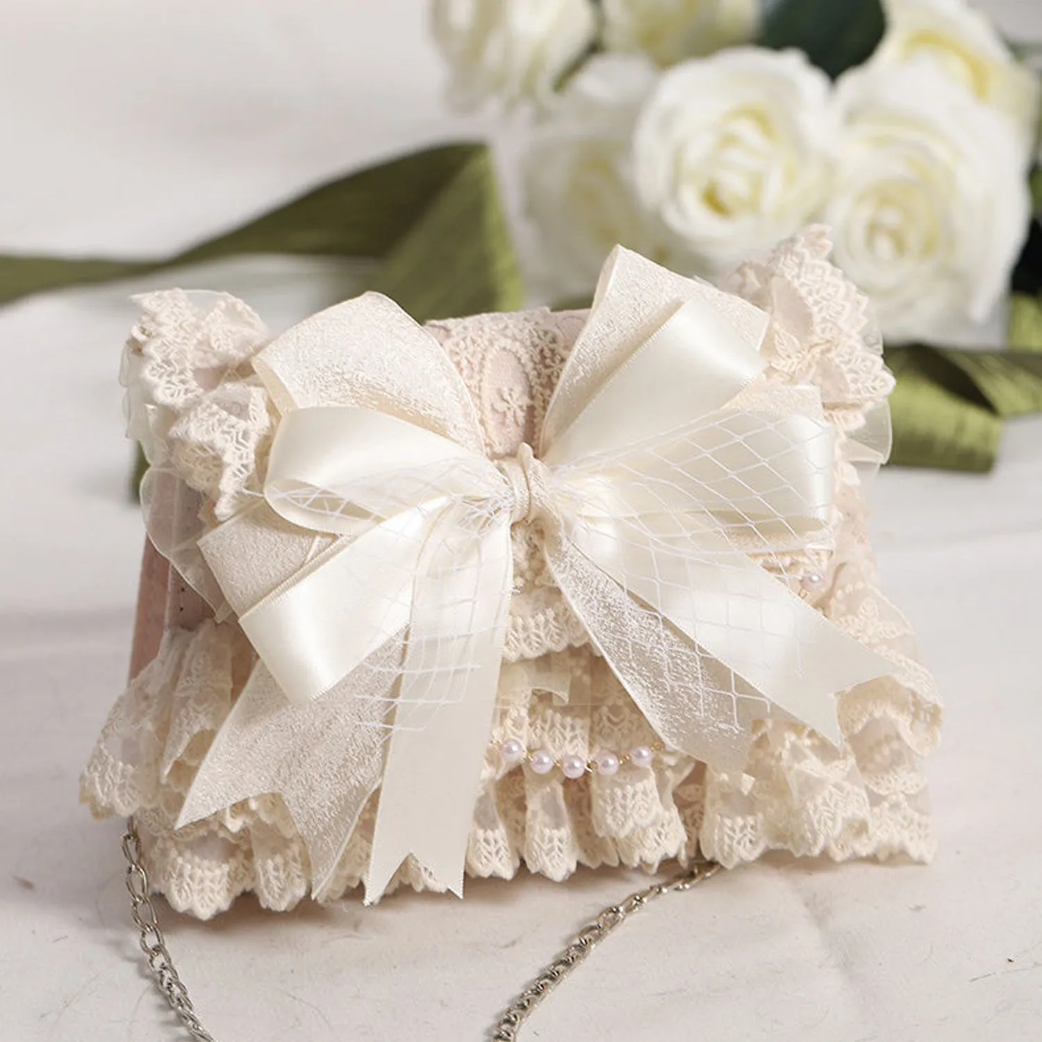 B01 Women's Purses Handbags Envelope Clutch Bags Tassel Lace Flowers Wedding Evening Bag