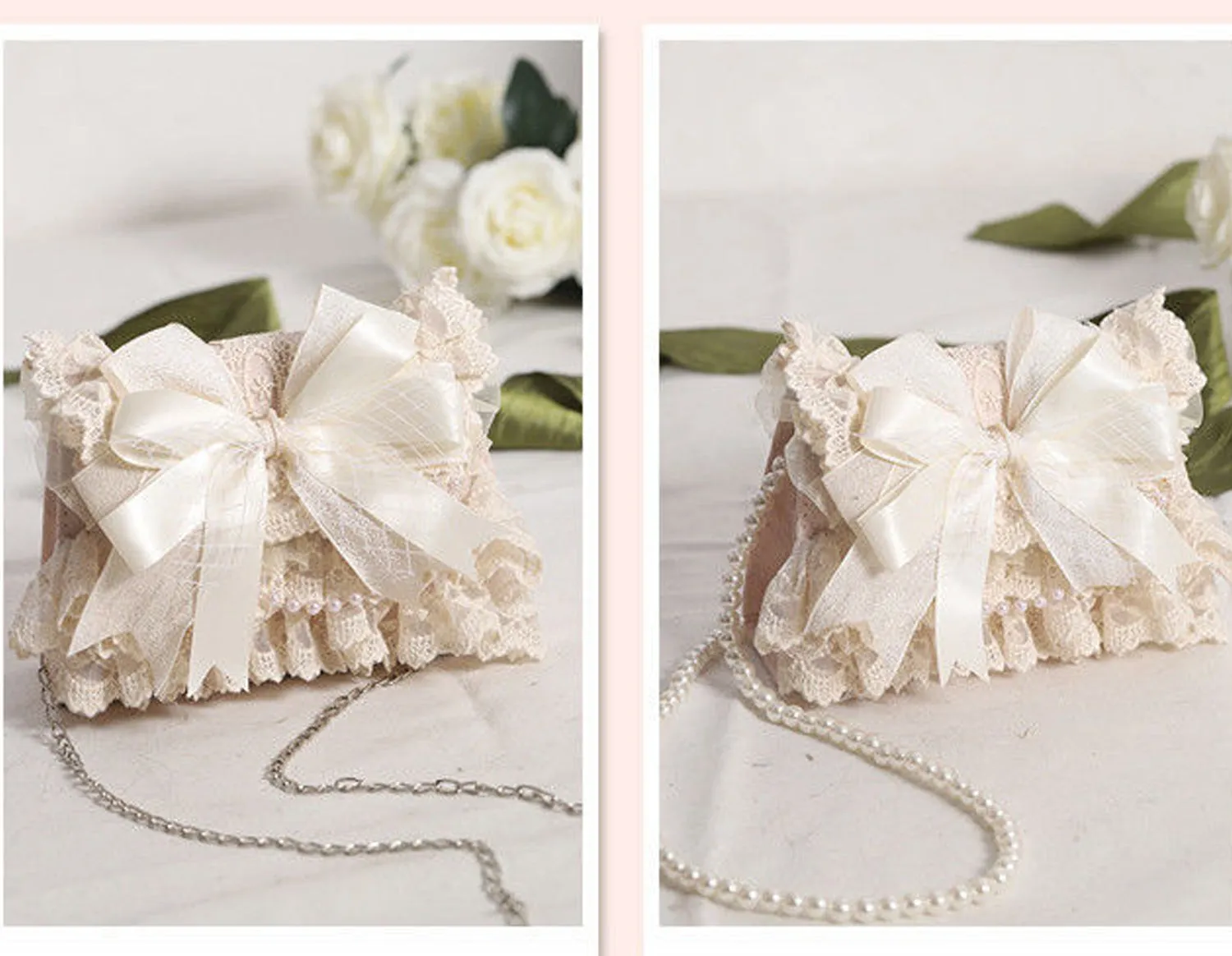 B01 Women's Purses Handbags Envelope Clutch Bags Tassel Lace Flowers Wedding Evening Bag