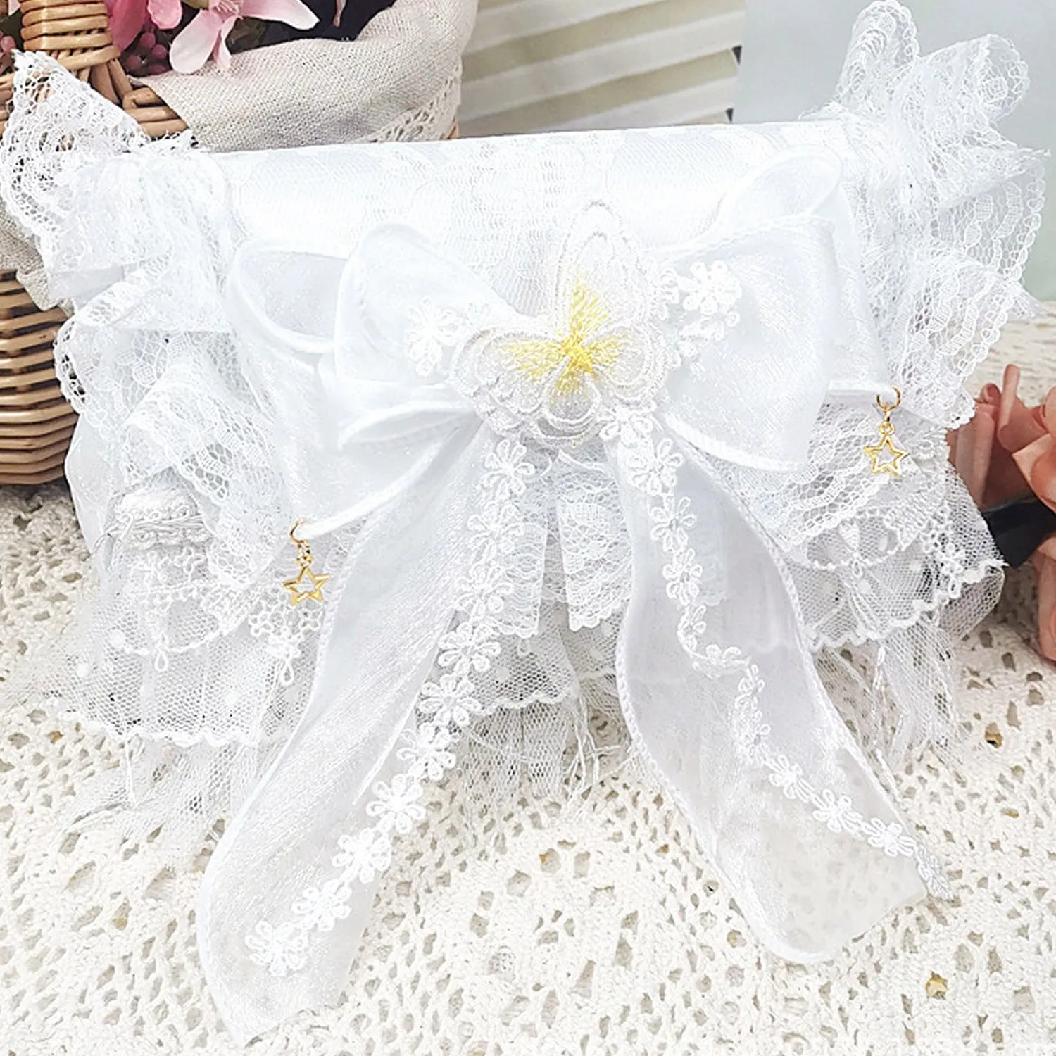 B01 Women's Purses Handbags Envelope Clutch Bags Tassel Lace Flowers Wedding Evening Bag