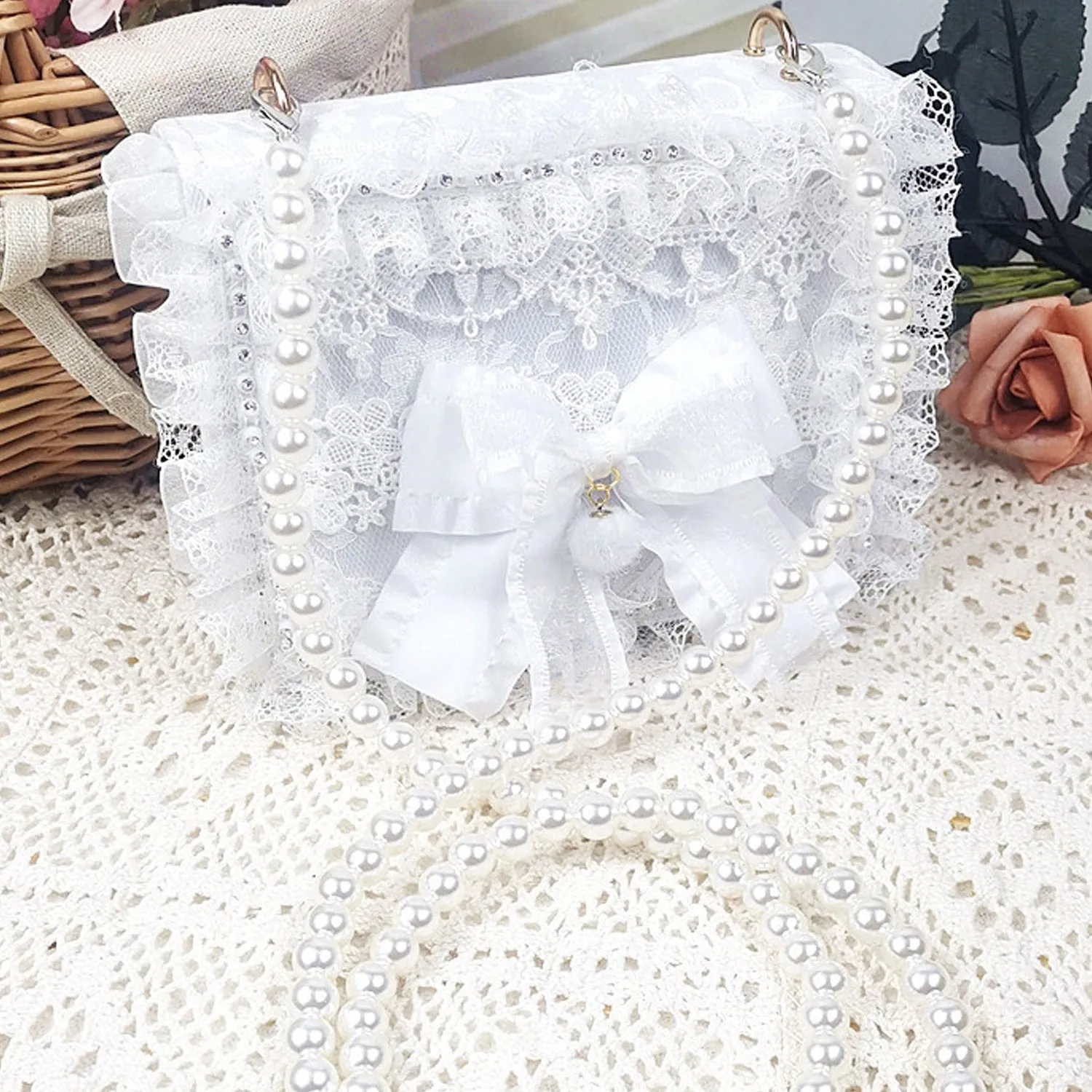 B01 Women's Purses Handbags Envelope Clutch Bags Tassel Lace Flowers Wedding Evening Bag