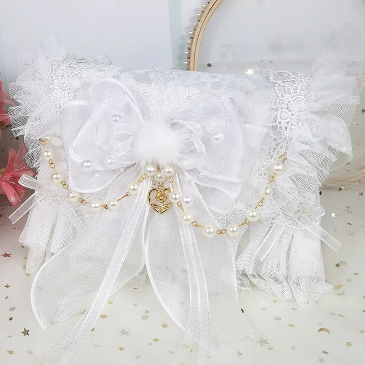 B01 Women's Purses Handbags Envelope Clutch Bags Tassel Lace Flowers Wedding Evening Bag