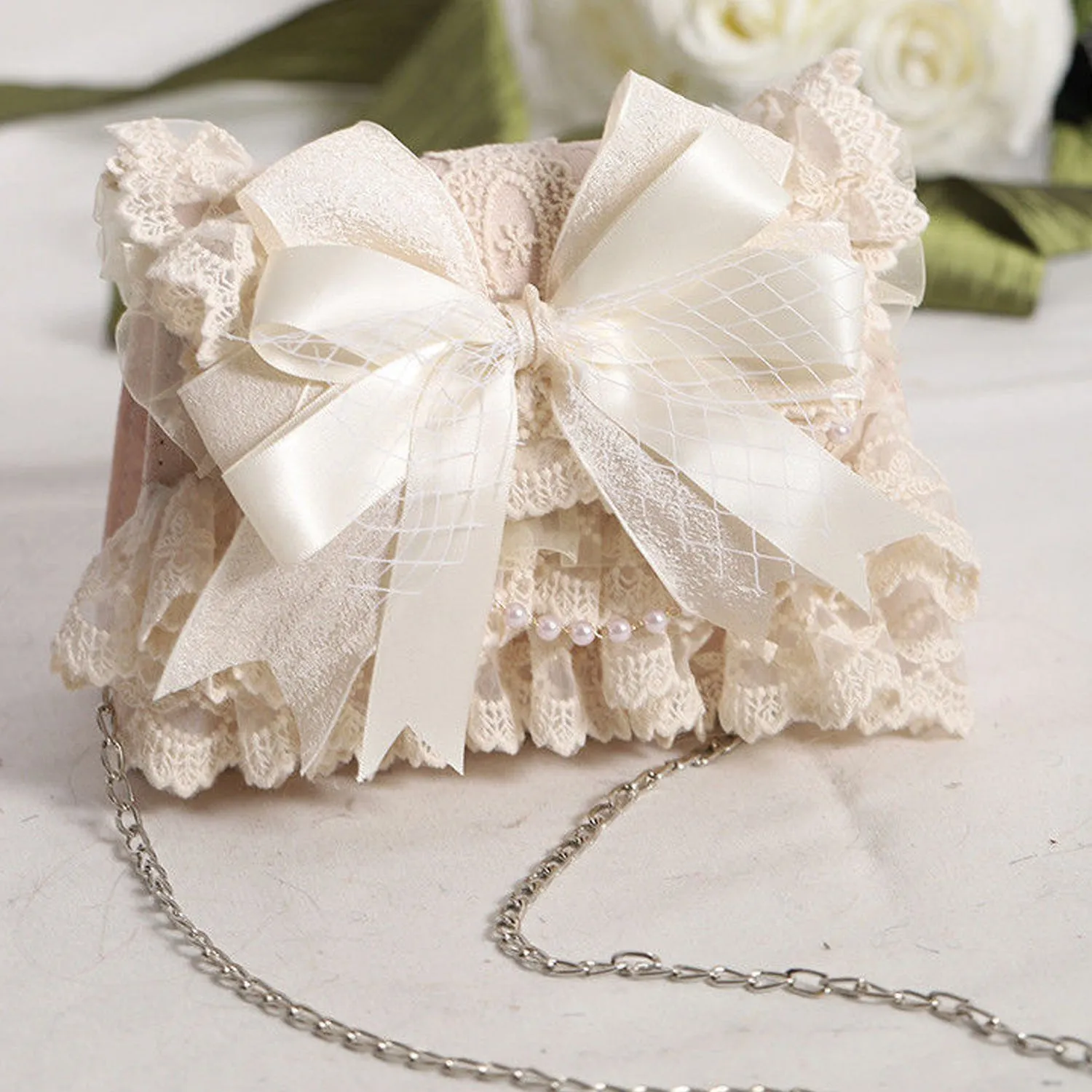B01 Women's Purses Handbags Envelope Clutch Bags Tassel Lace Flowers Wedding Evening Bag