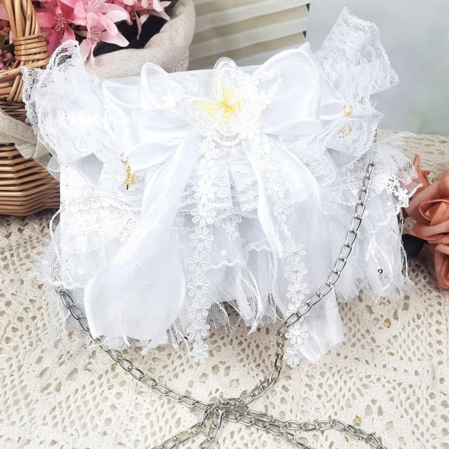 B01 Women's Purses Handbags Envelope Clutch Bags Tassel Lace Flowers Wedding Evening Bag