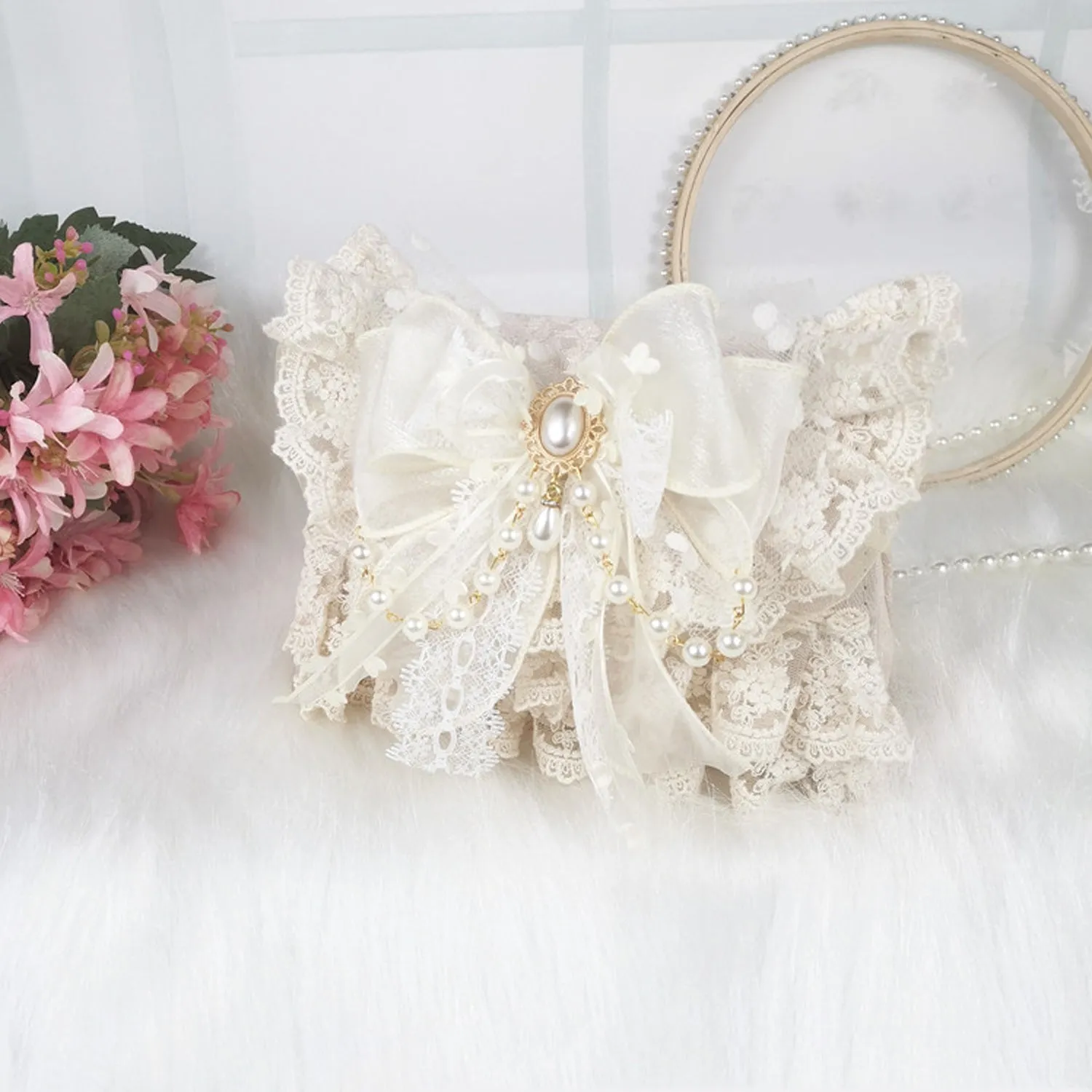 B01 Women's Purses Handbags Envelope Clutch Bags Tassel Lace Flowers Wedding Evening Bag