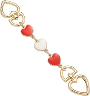 Bag Extender Chain Purse Extender Hearts Shape Replacement Purse Strap Extender Bag Charms for Purse Handbags Cross Body Bag(Red)