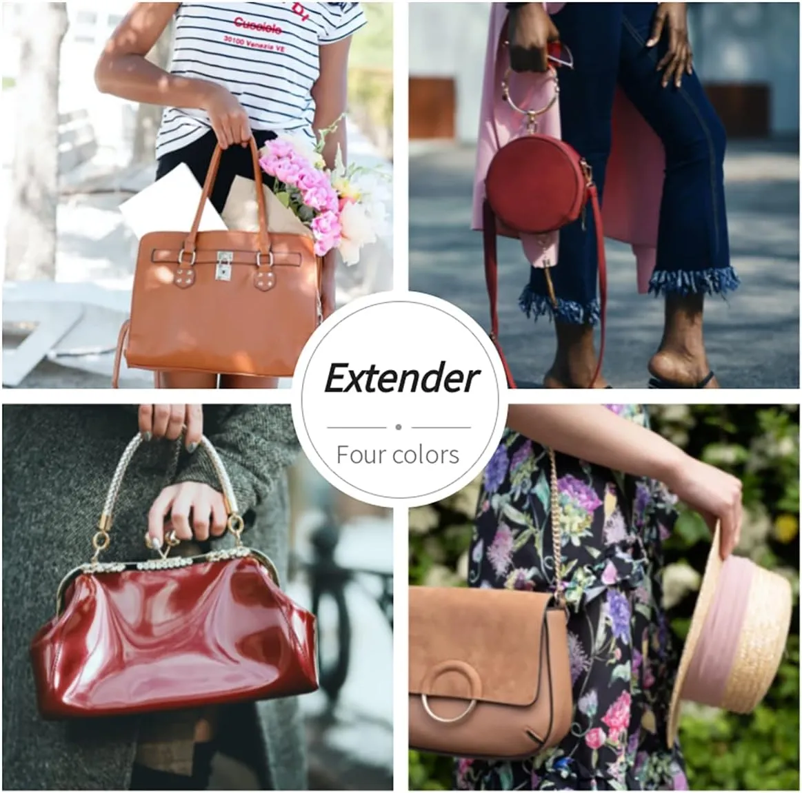 Bag Extender Chain Purse Extender Hearts Shape Replacement Purse Strap Extender Bag Charms for Purse Handbags Cross Body Bag(Red)