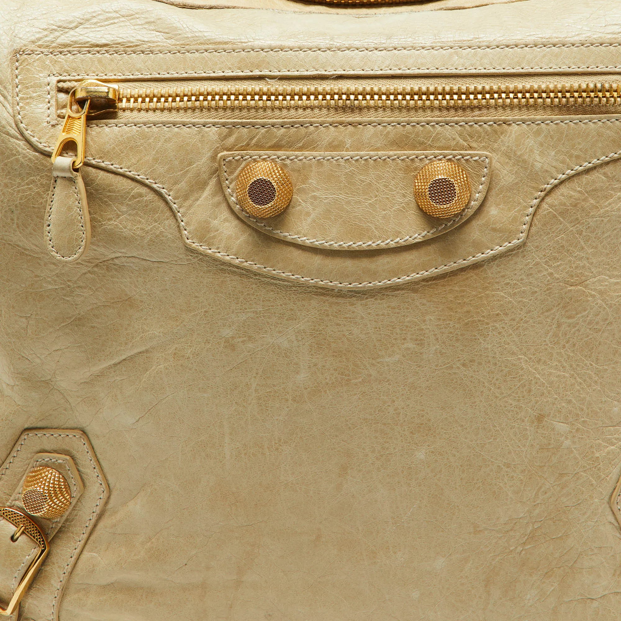BALENCIAGA Beige Leather GGH Day Hobo
