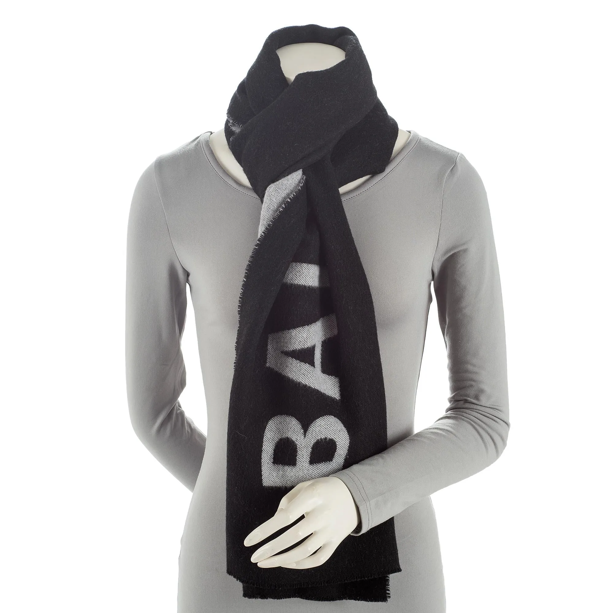 Balenciaga Wool Logo Macro Scarf (SHF-23033)