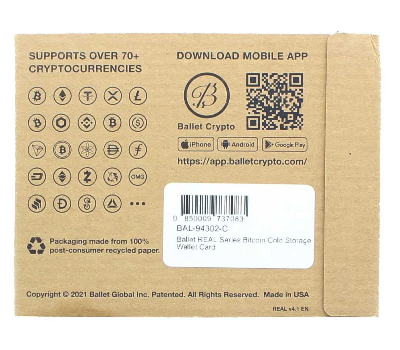Ballet REAL Series Bitcoin Cold Storage Wallet Card