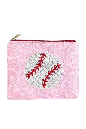 Baseball Beaded Pouch Bag