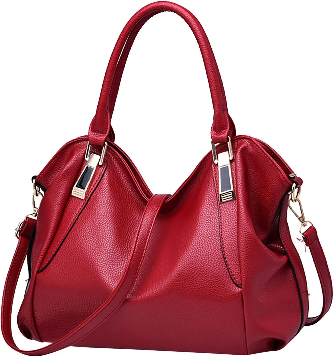 Beach Tote Bag 4 Packet Leather Solid Color Handbags Shoulder Bags Crossbody Hobo Bags Card Purse Work Travel Essential W