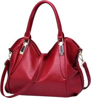 Beach Tote Bag 4 Packet Leather Solid Color Handbags Shoulder Bags Crossbody Hobo Bags Card Purse Work Travel Essential W