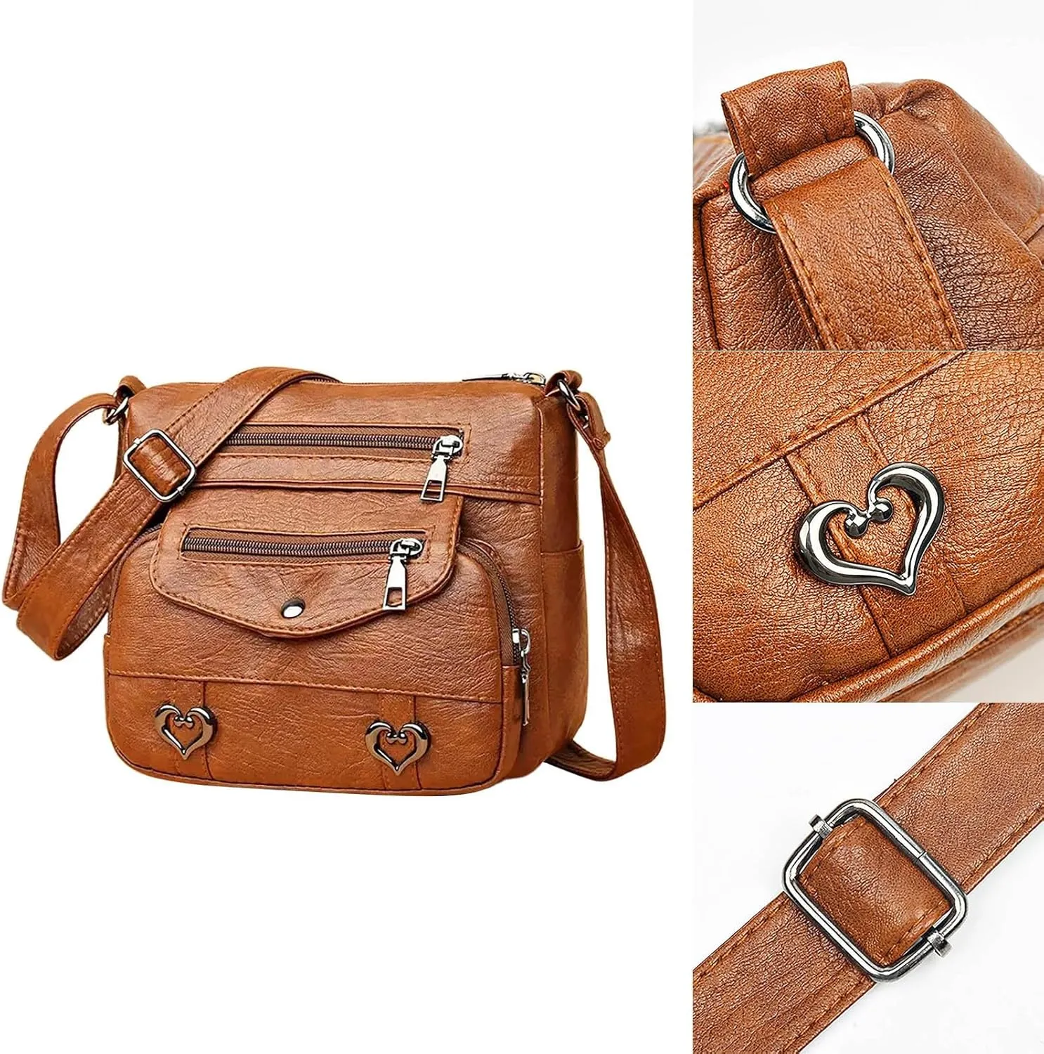 Beach Tote Bag Black Brown Solid Crossbody Shoulder Bags Medium Travel Satchel Bag Purse Wallet Anti Theft Bags A