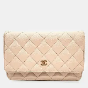 Beige Leather Gabrielle WOC Mini Crossbody Bag