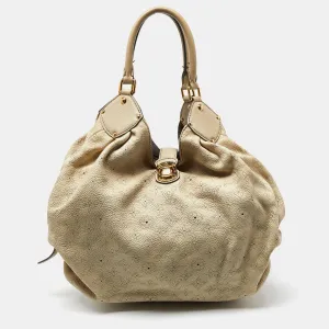 Beige Monogram Mahina Leather Surya XL Bag