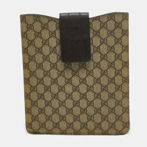 Beige/Brown GG Supreme Canvas and Leather iPad Case