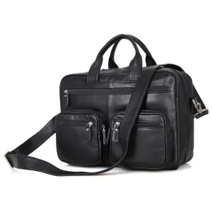 Big Capacity Laptop Messenger Bag Business Briefcase Men Leather Bags Side Bags 7231